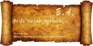 Brüszler Arnold névjegykártya